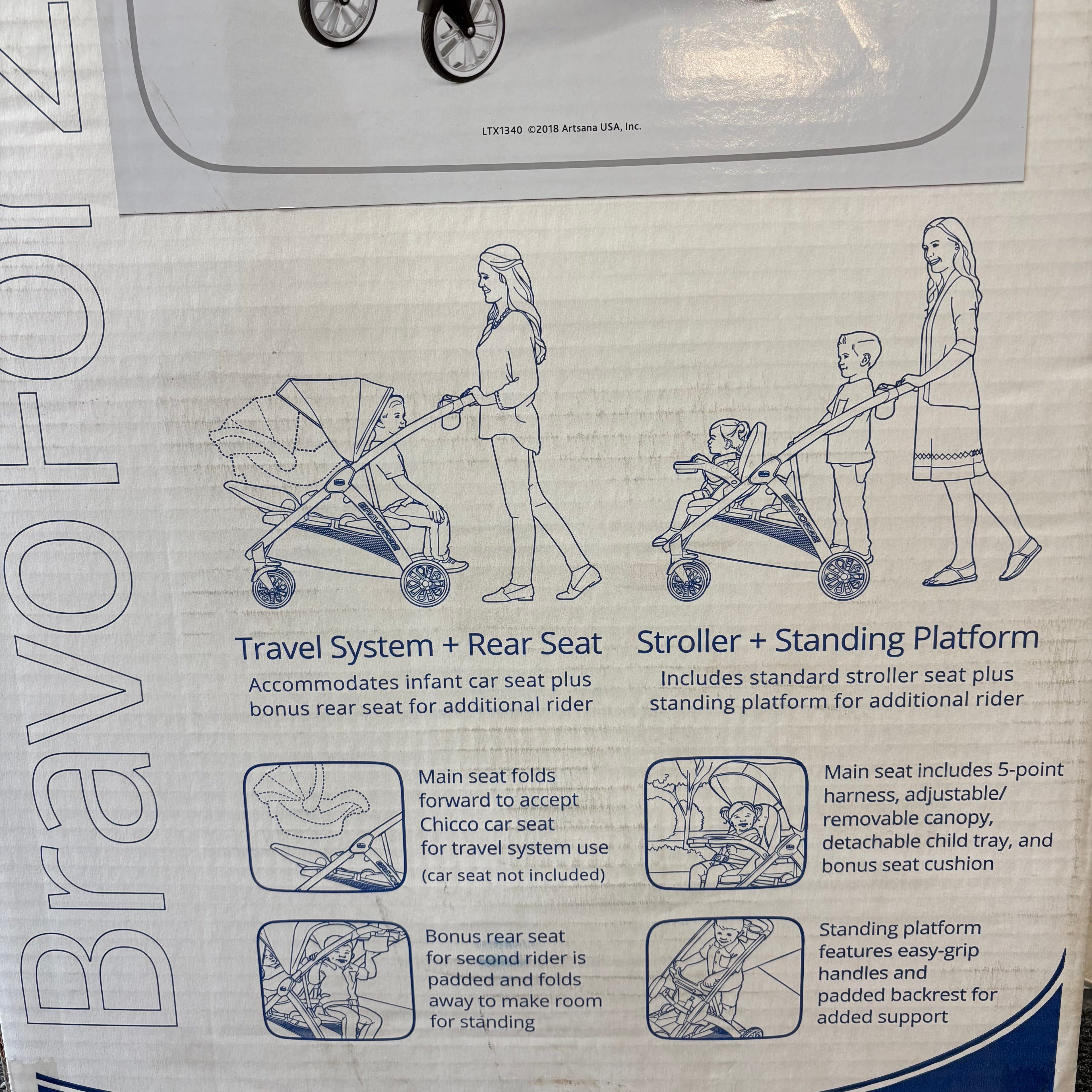 Chicco BravoFor2 LE 2 Passenger Standing and Sitting Quick Fold Stroller