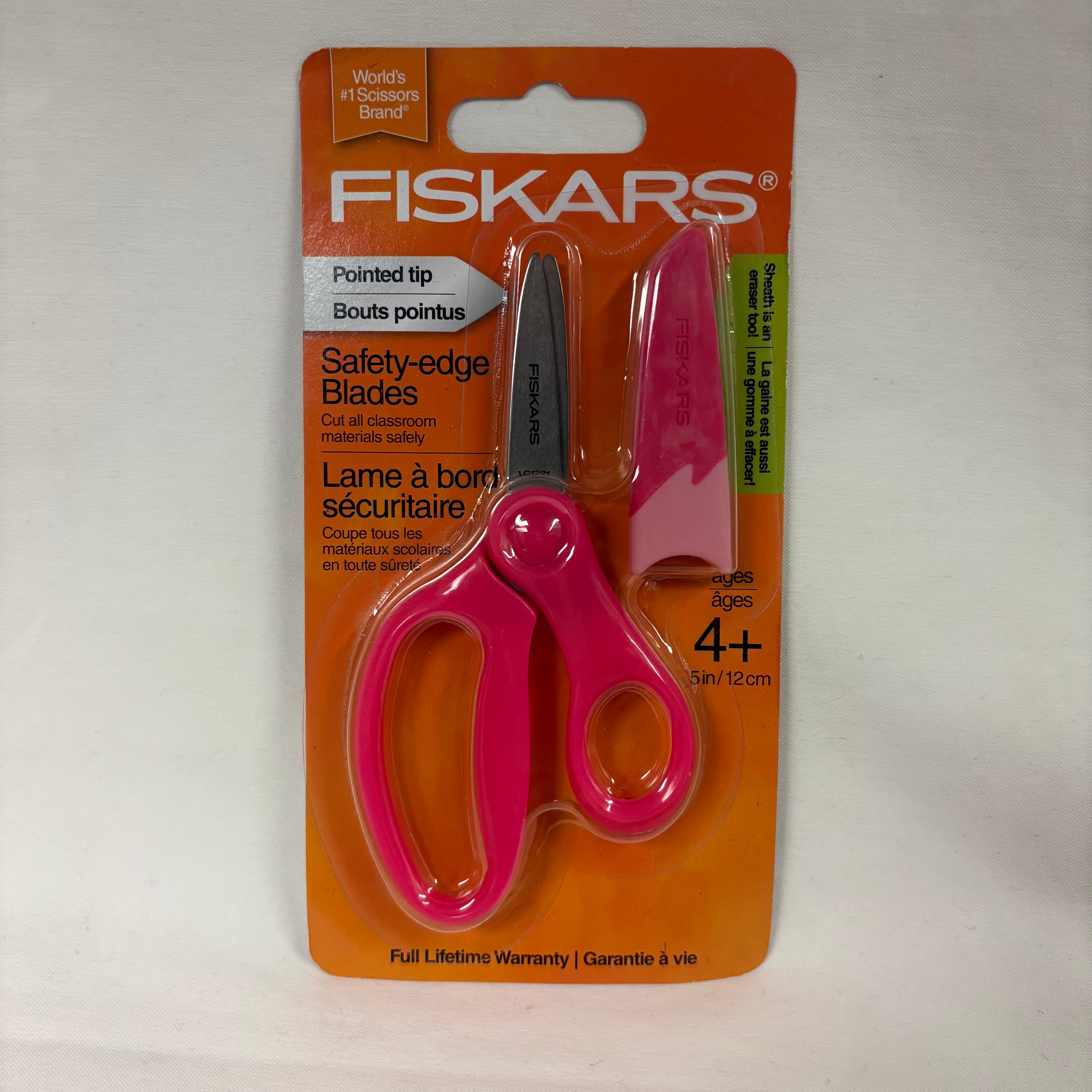 Fiskars Kids Safety Scissors 5 Inch Pointed Tip With Safety Edge Blades