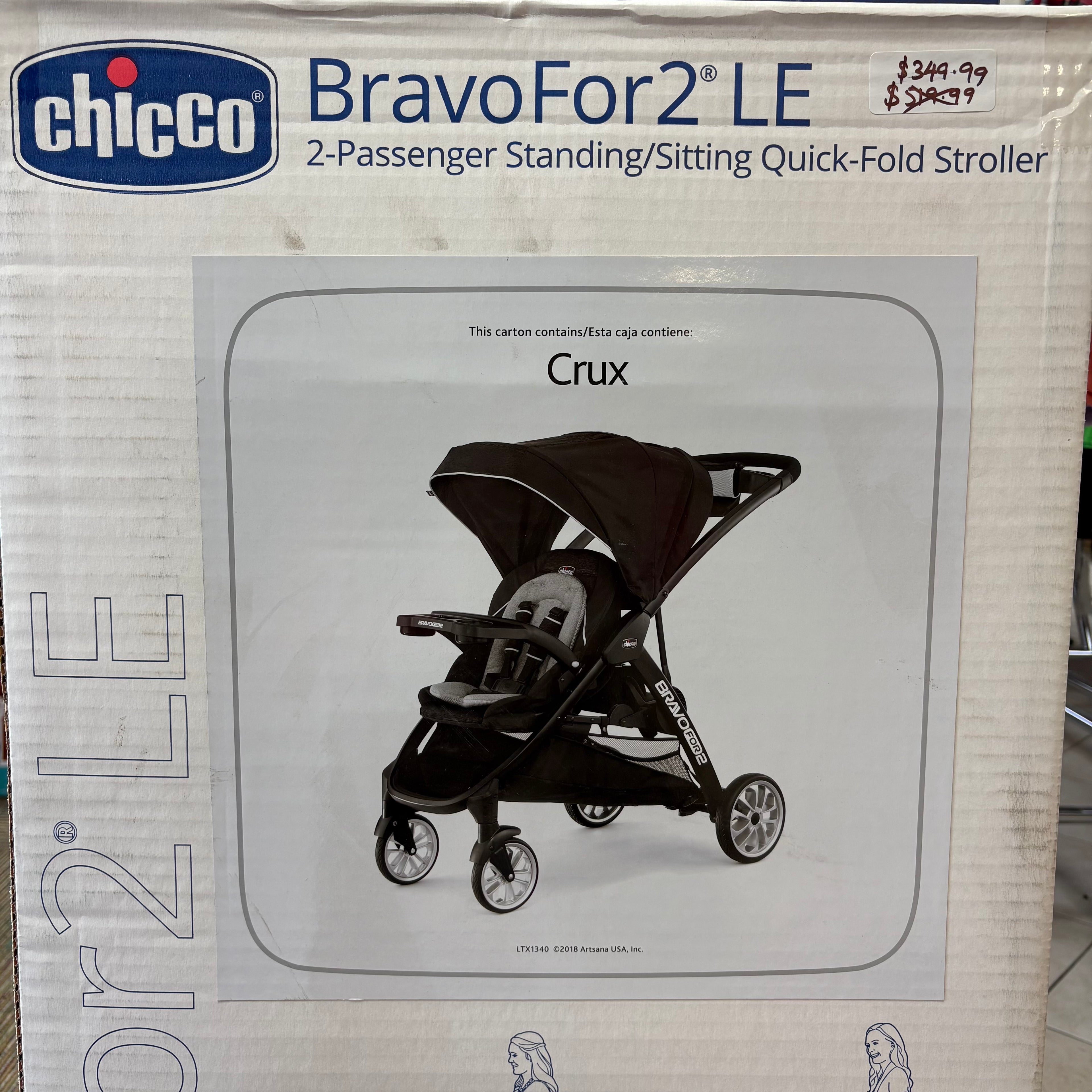 Chicco BravoFor2 LE 2 Passenger Standing and Sitting Quick Fold Stroller