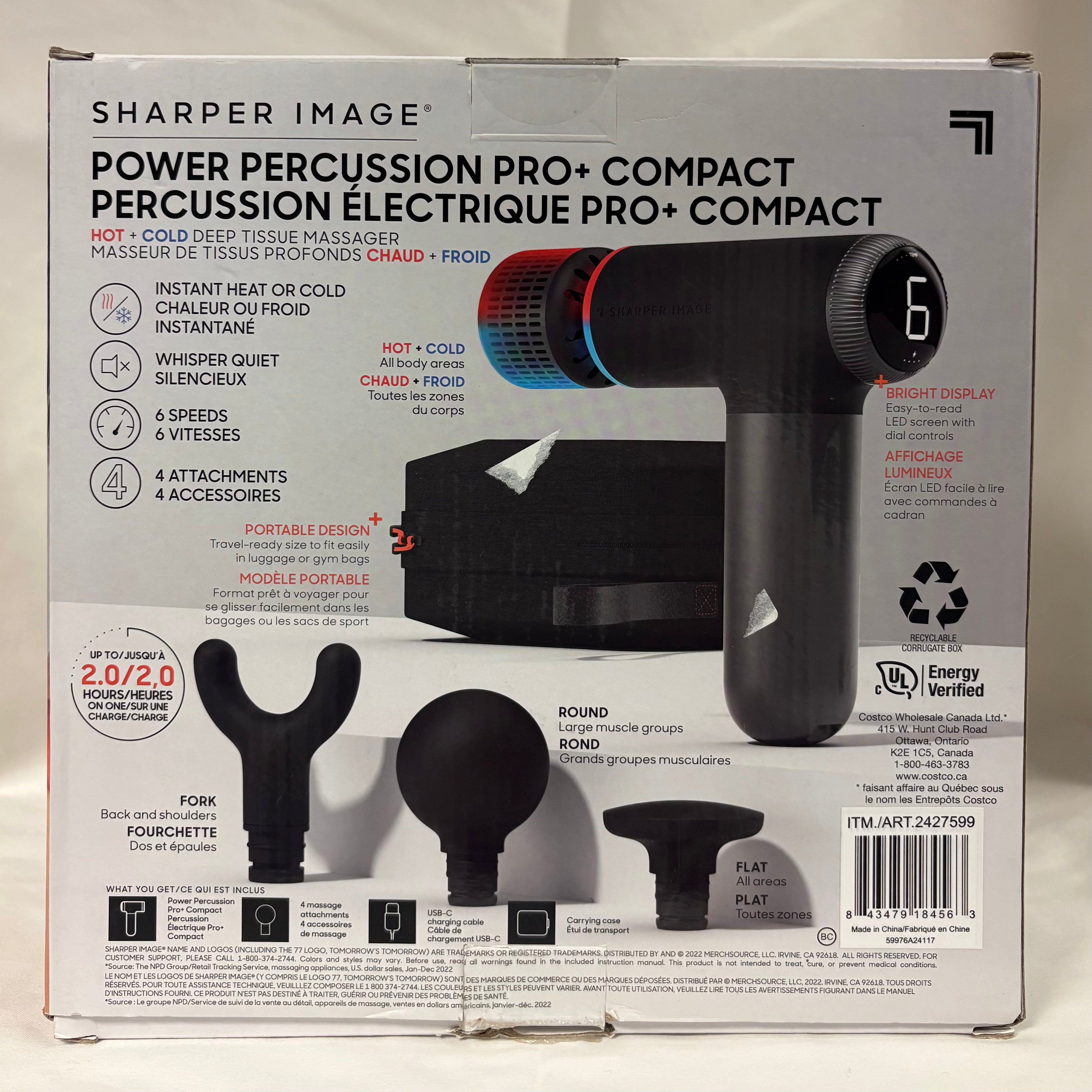 Sharper Image Pro+ Compact Hot & Cold Massage Gun