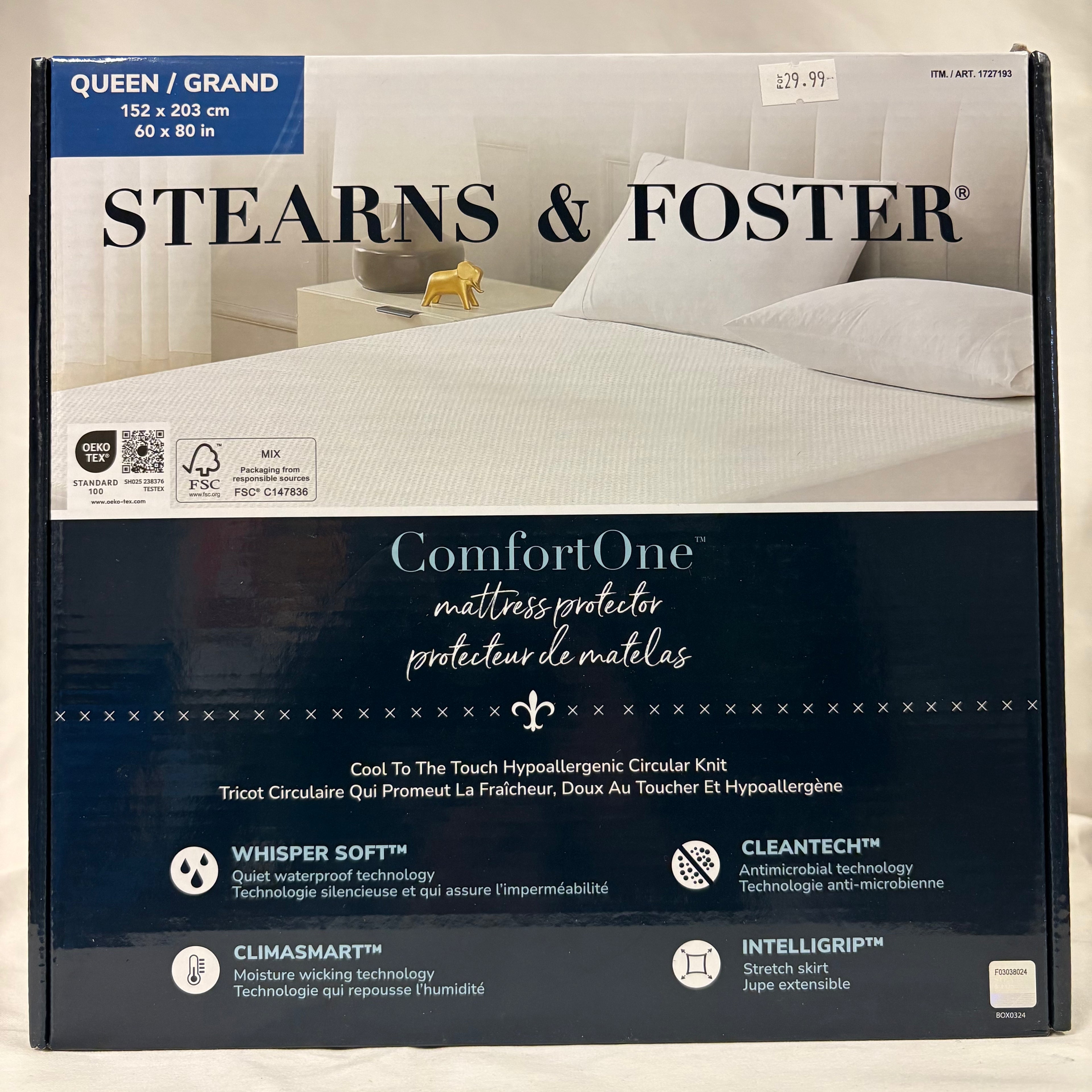 Stearns and Foster ComfortOne Mattress Protector Queen