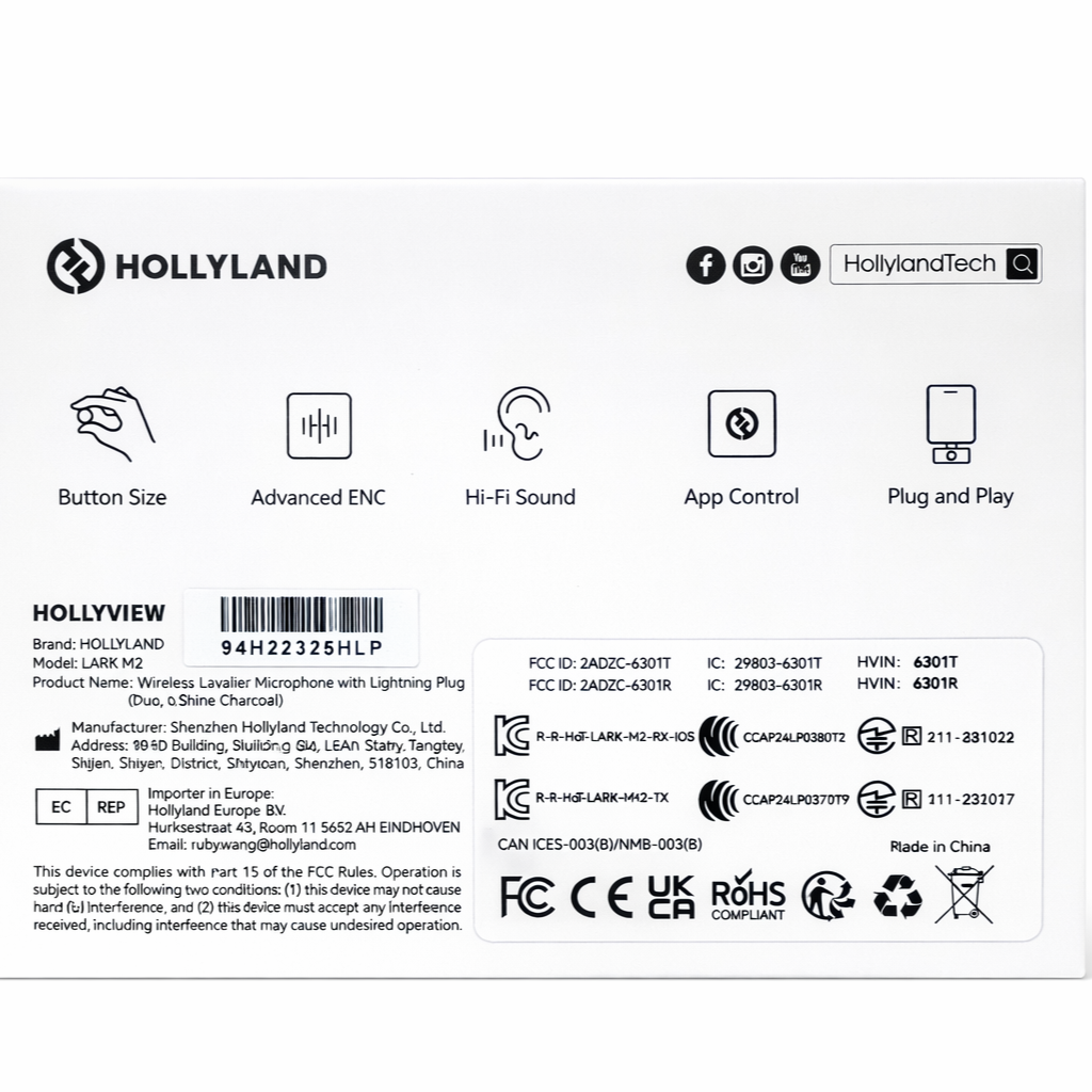 Hollyland Lark M2 Wireless Lavalier Microphone